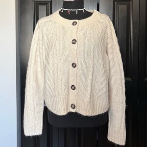 SOLD Old Navy Cream Cable Knit Cardigan